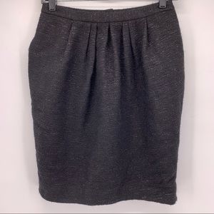 Peter Som Black and Silver Wool Skirt Size 4